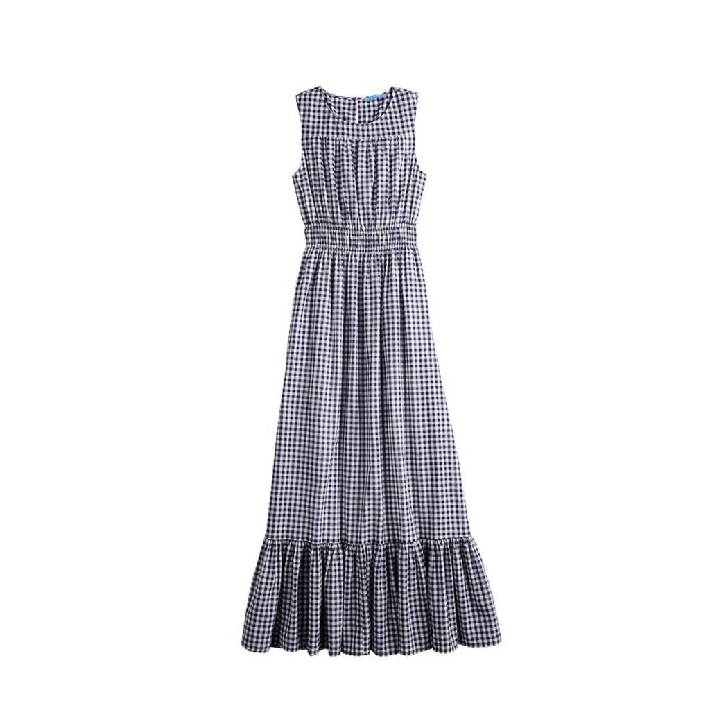 Draper James Black And White Gingham Maxi Dress